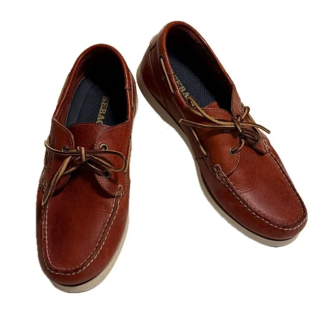 Sebago Caravel Casual Dark Red Boat Deck Shoes Size 11W